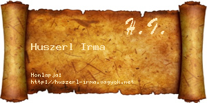 Huszerl Irma névjegykártya