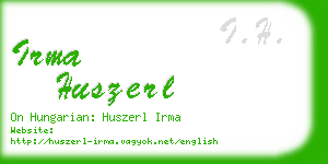 irma huszerl business card